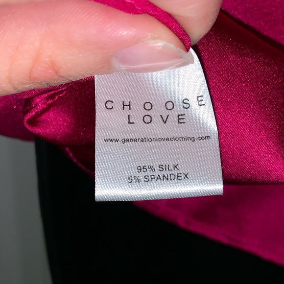 Generation Love Jordyn Stretch-Silk Choker Top in Magenta –– NWT - Picture 15 of 16